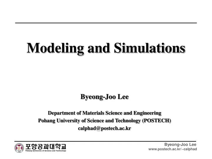 modeling and simulations