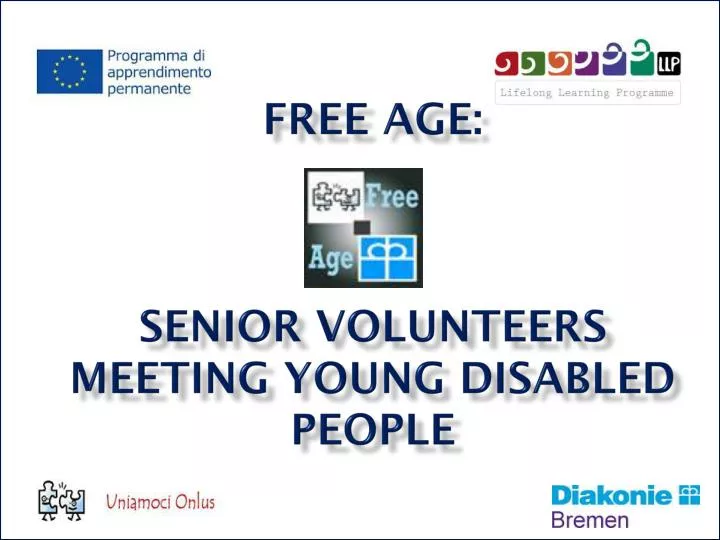 free age senior volunteers meeting young disabled people