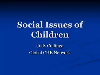 Social Issues of Children