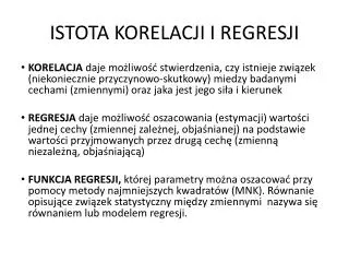 istota korelacji i regresji