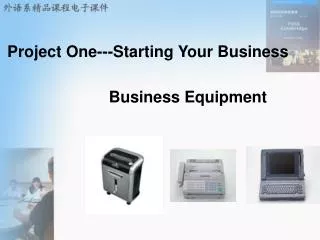 Project One---Starting Your Business
