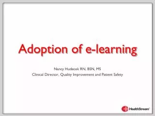 Adoption of e-learning
