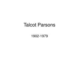 talcot parsons