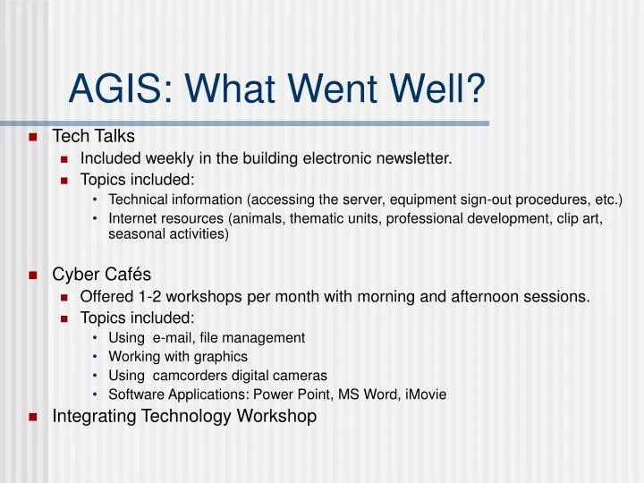 PPT AGIS What Went Well PowerPoint Presentation Free Download ID 