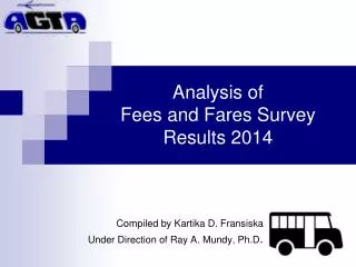 Analysis of Fees and Fares Survey Results 2014