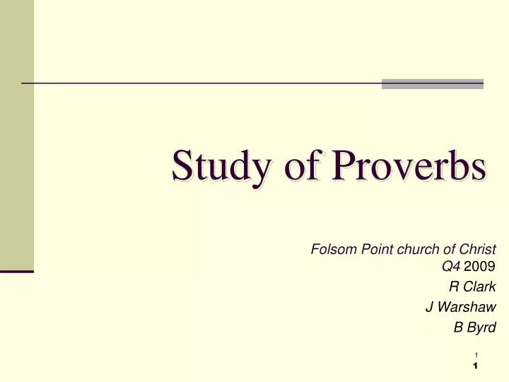 study of proverbs