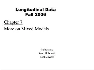 Chapter 7 More on Mixed Models