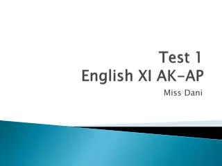 Test 1 English XI AK-AP
