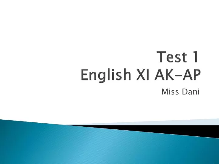 test 1 english xi ak ap