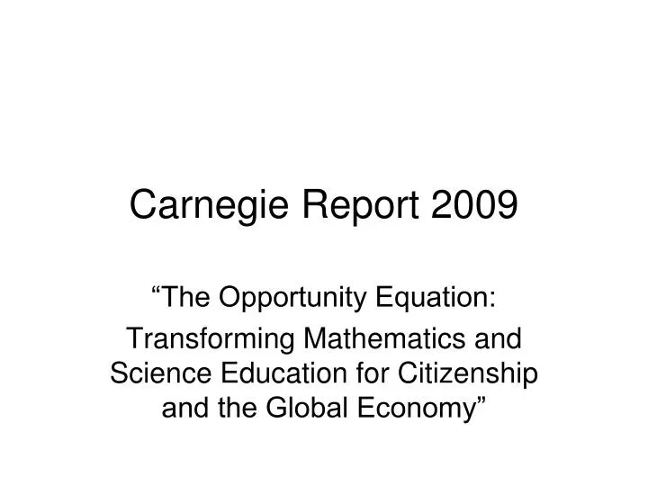 carnegie report 2009