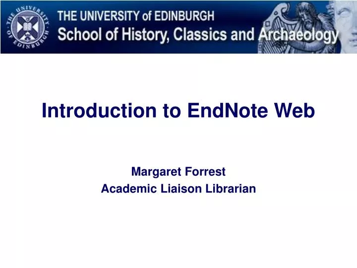 introduction to endnote web