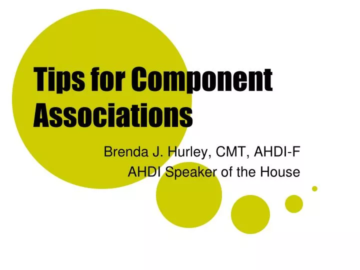 tips for component associations