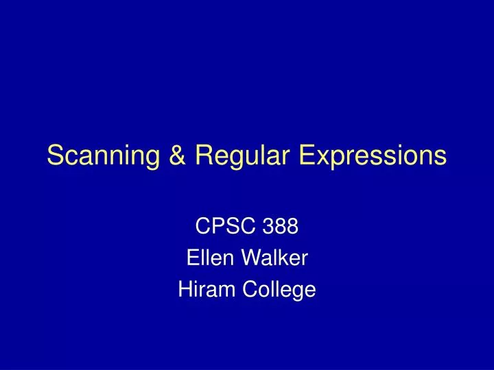 scanning regular expressions