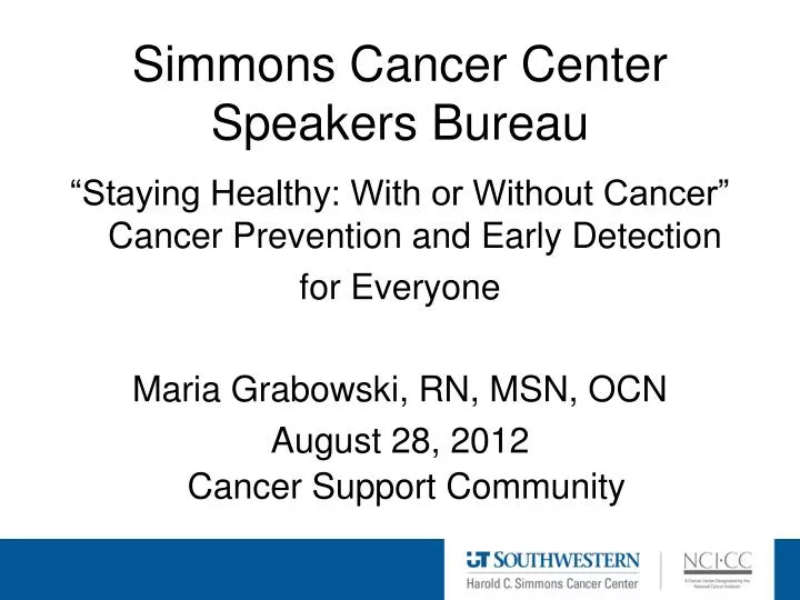 simmons cancer center speakers bureau