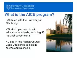 What is the AICE program?
