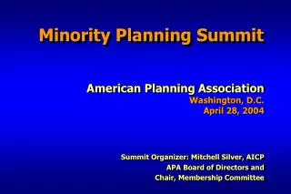 Minority Planning Summit