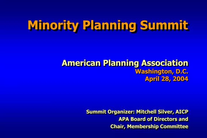 minority planning summit