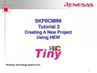 SKP8CMINI Tutorial 2 Creating A New Project Using HEW