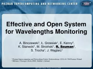Effective and Open System for Wavelengths Monitoring