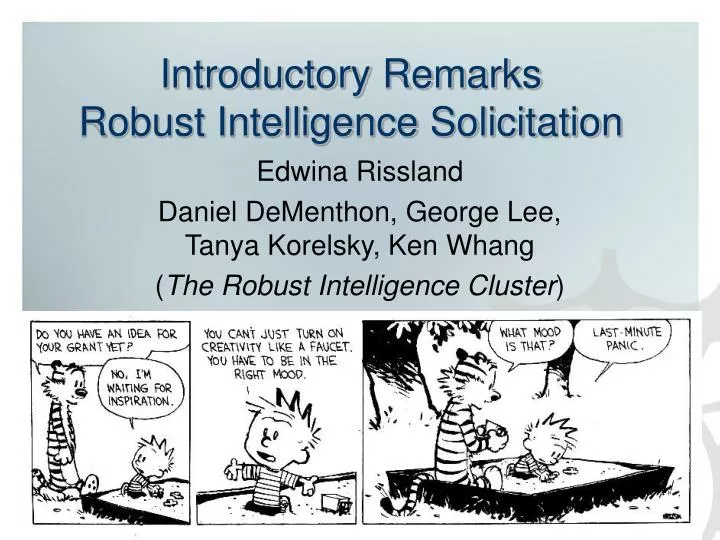 introductory remarks robust intelligence solicitation