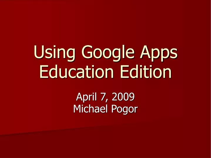 using google apps education edition