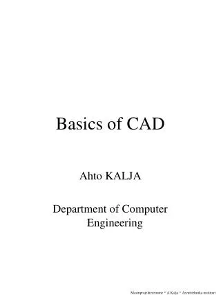 Basics of CAD