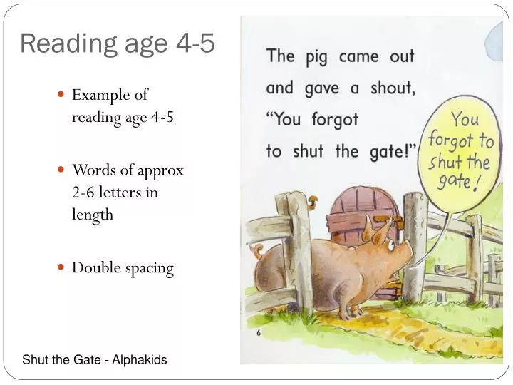 reading age 4 5