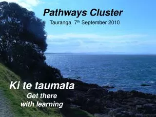 Pathways Cluster Tauranga 7 th September 2010
