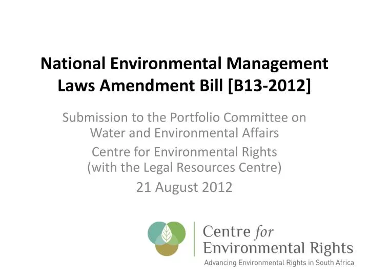 national environmental management laws amendment bill b13 2012
