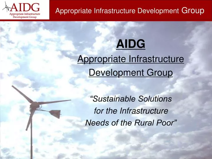 appropriate infrastructure development group