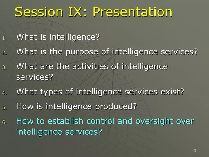 session ix presentation