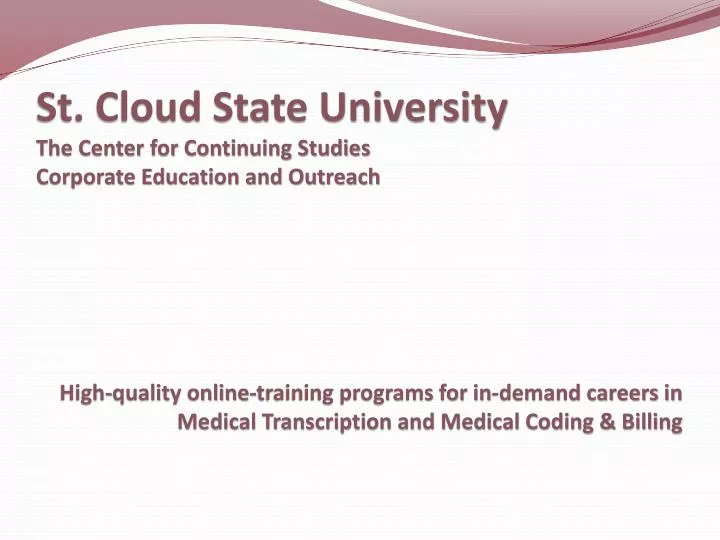 st cloud state university the center for continuing studies corporate education and outreach