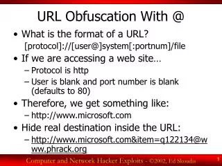 URL Obfuscation With @