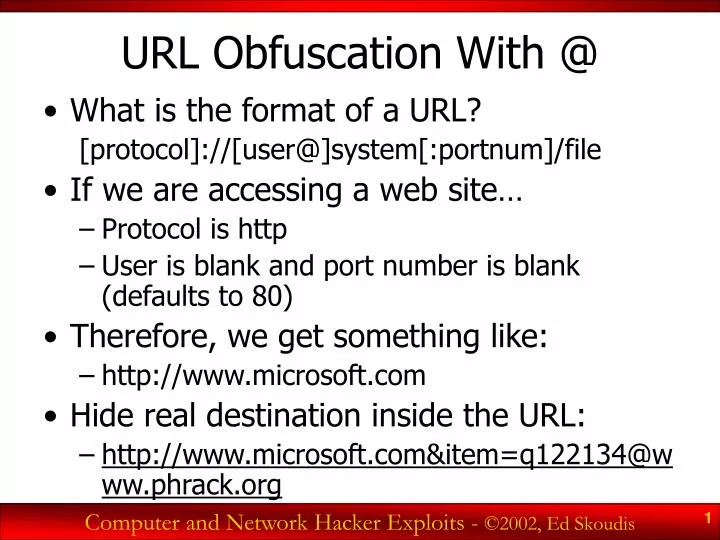 url obfuscation with @
