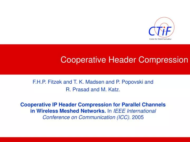cooperative header compression