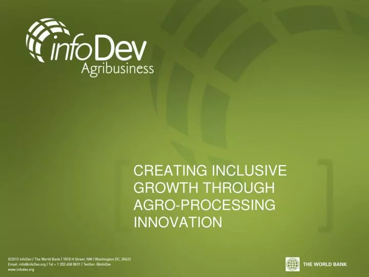 creating inclusive growth through agro processing innovation