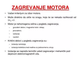 zagrevanje motora
