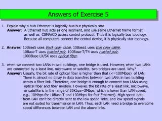 Answers of Exercise 5