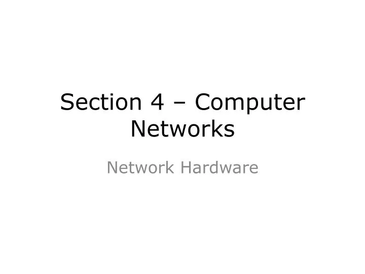 section 4 computer networks