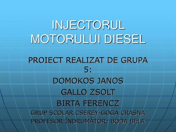 injectorul motorului diesel