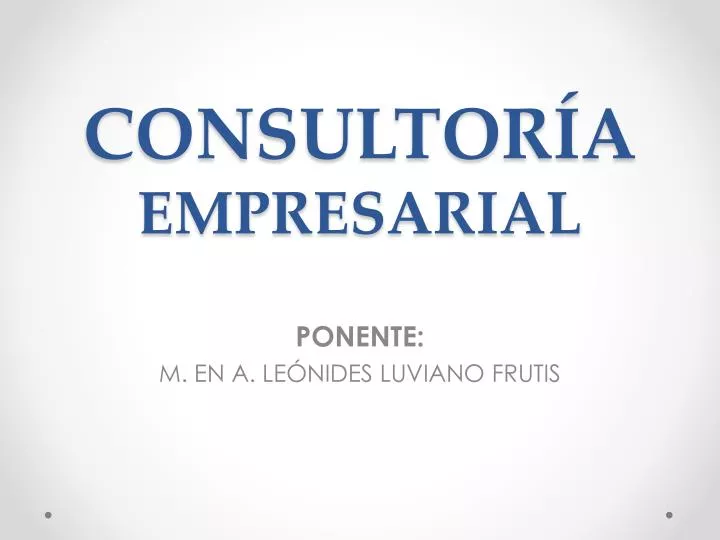 consultor a empresarial