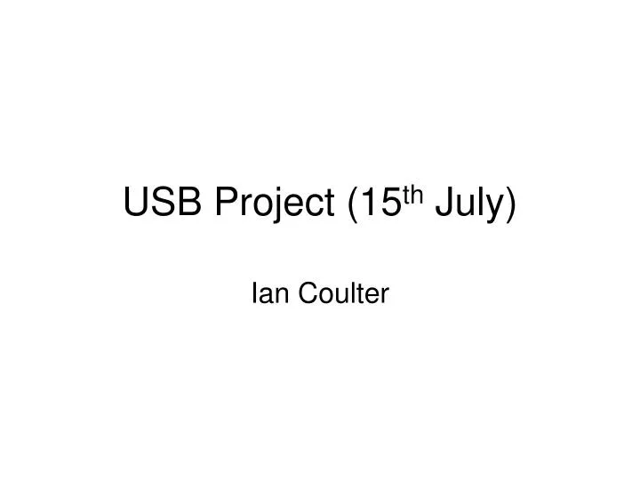 usb project 15 th july