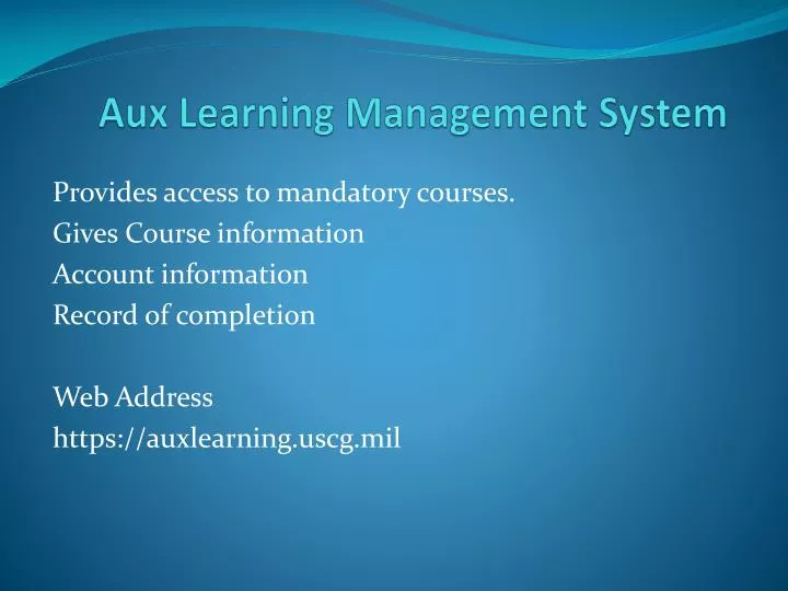 aux learning management system