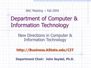 department of computer information technology