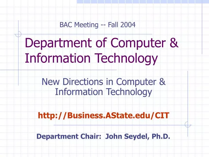 department of computer information technology