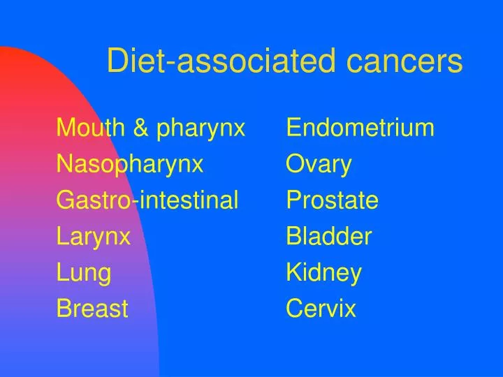 diet associated cancers