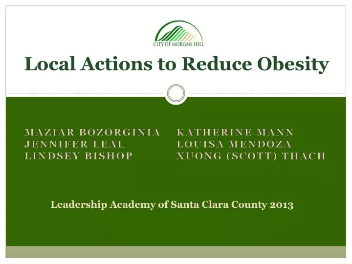 local actions to reduce obesity