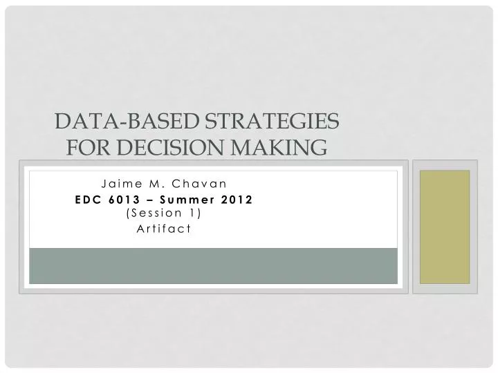 data based strategies for decision making