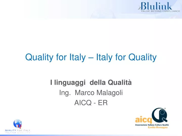 quality for italy italy for quality