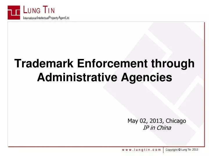 trademark enforcement through administrative agencies